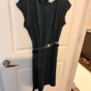 Calvin Klein blue leopard print dress